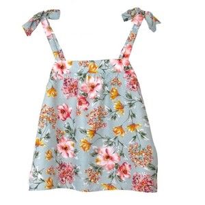 Band Of Gypsies Floral Tie Blouse Mint Green Size S